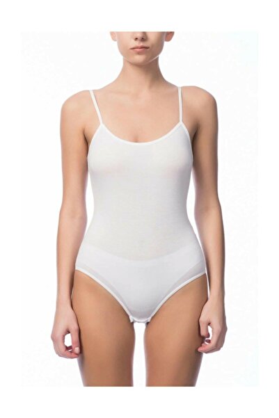 NBB Women's White Thin Strap Snap-On Body Undershirt