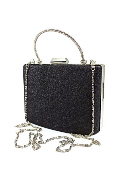 Çanta Sepetim حقيبة سهرة تابلت سوداء لامعة