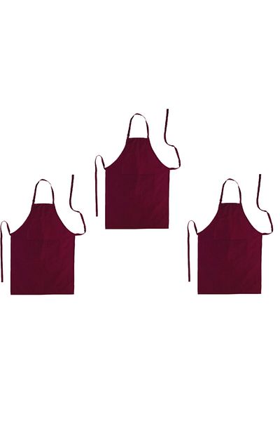 Reynes 3 Pieces of Kitchen Apron Claret Red
