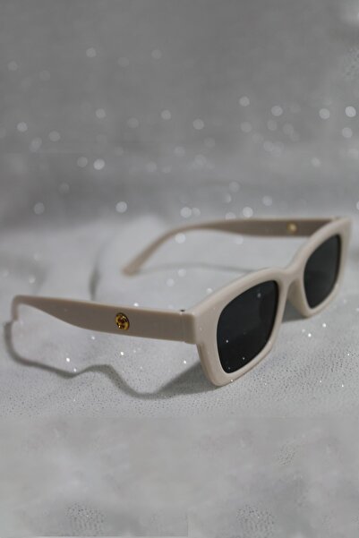 Grove Fashion Yanny Model Krem Delikli Retro Vintage Güneş Gözlüğü