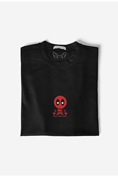 Alfa Tshirt Animal Deadpool Dijital Baskılı Siyah T-shirt
