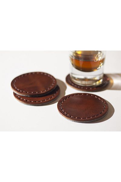 Hi Leather Genuine Leather Coaster Colorado (SET OF FOUR)