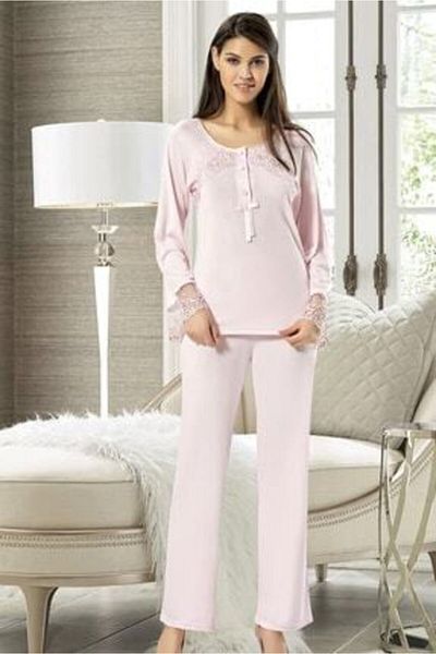 Xses Combed Cotton Pajama Set 2350 Powder