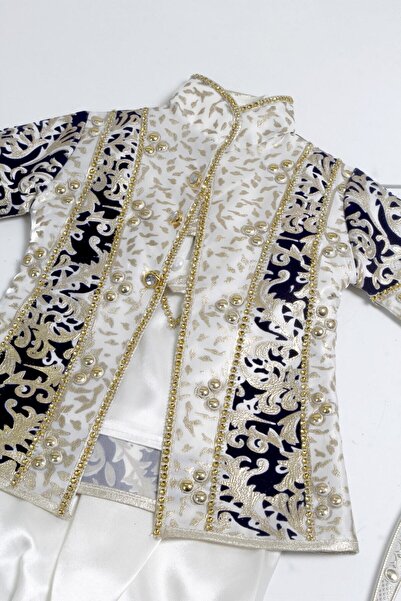 Genel Markalar Erkek Çocuk Desenli Lacivert Gold Şehzade Model Sünnet Kıyafeti