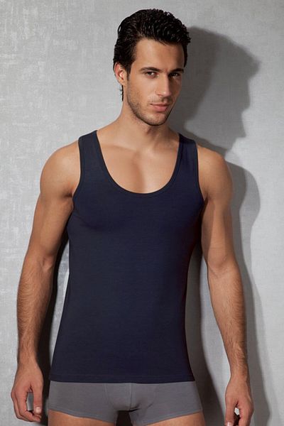 Doreanse Men's Navy Blue Crew Neck Undershirt