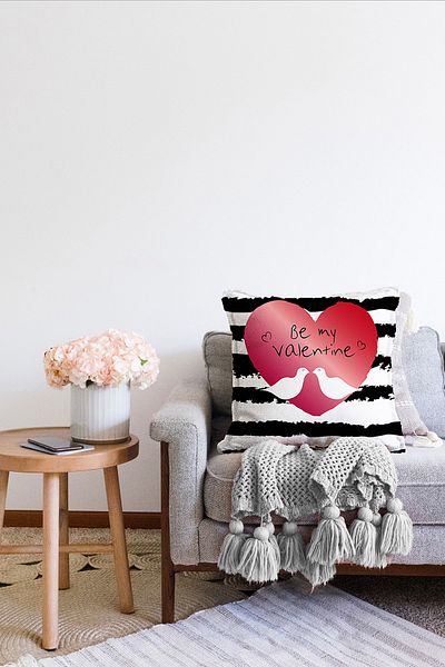 Realhomes Husă de pernă cu două fețe pentru Ziua Îndrăgostiților cu design special, imprimată digitală, modernă, Raschel