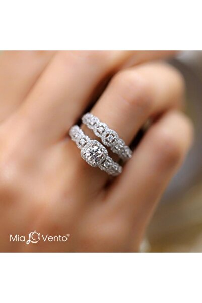 Mia Vento Pırlanta Montur Tween Sırataş Gümüş Yüzük