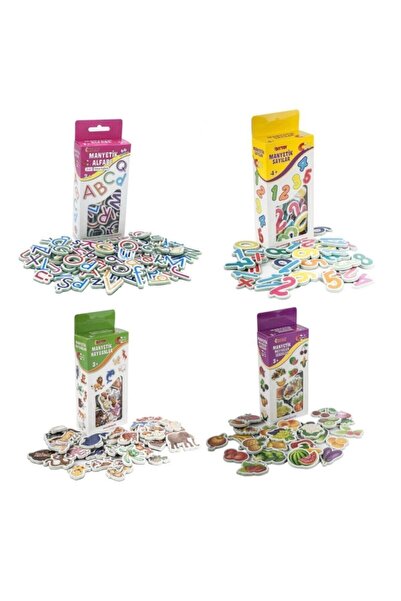 Diytoy Manyetik Sayılar Alfabe Hayvanlar Meyveler Sebzeler Magnet 4'lü  3 6 Yaş