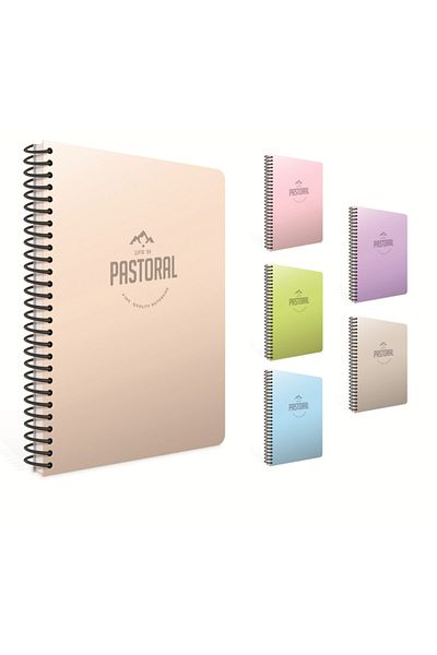 Gıpta Pastoral Spiral PP Cover Notebook 17x24 cm 96 Sheets Ruled 3253 12 Pack