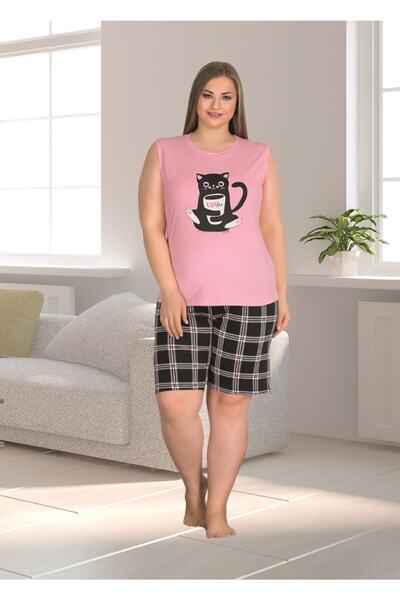Lady Plus Size Pajama Set with Shorts