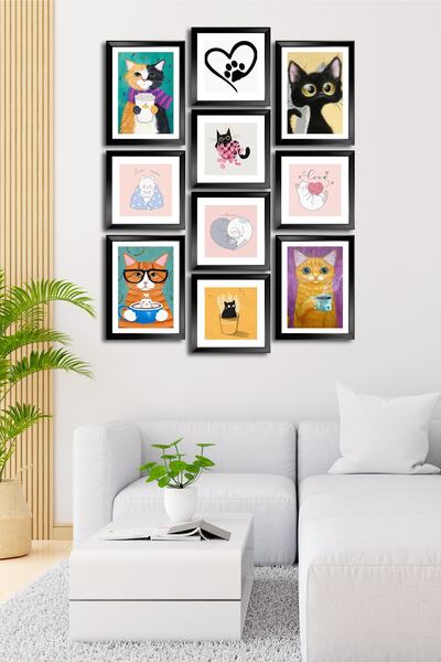 Cadran 10 Parçalı Çerçeve Görünümlü Mdf Tablo Seti Flm022