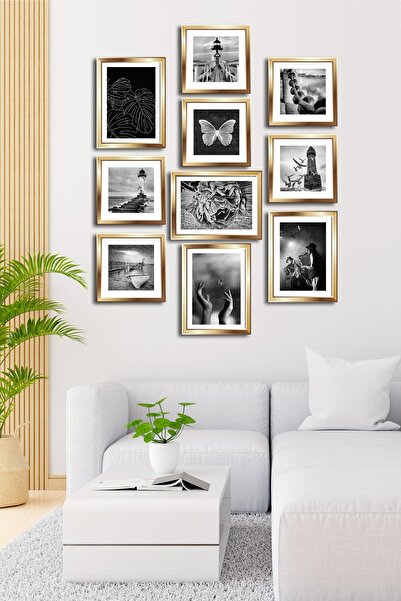 Cadran 10 Parçalı Çerçeve Görünümlü Mdf Tablo Seti Flm111