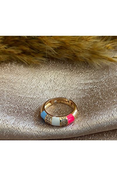 Markiz Takı Multi-Colored Jewelled Ring Model Adjustable