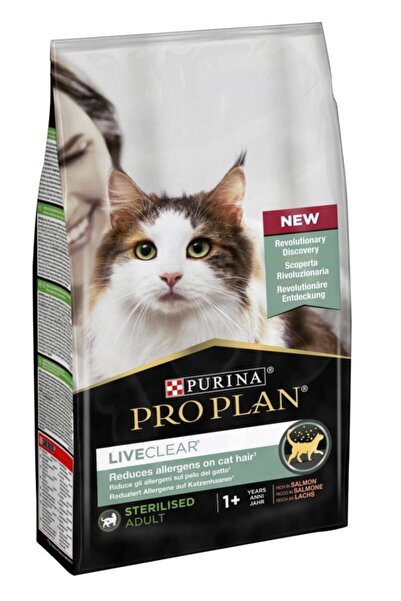 Pro Plan Liveclear Sterilized Somonlu Alleji Önleyici Kedi Maması 1,4 Kg