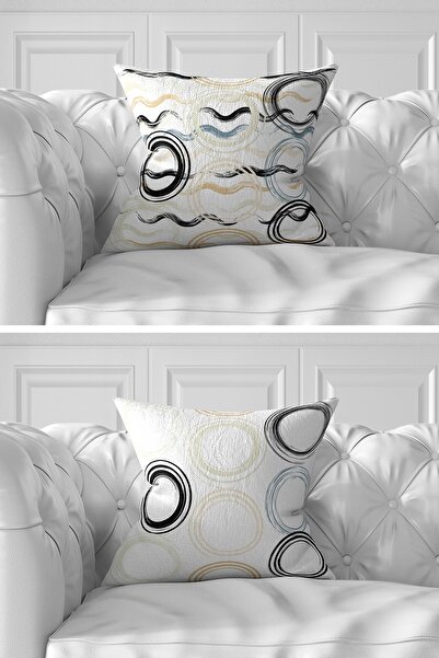 Realhomes Set de 7 huse de pernă cu design cu dungi colorate, cu două fețe, imprimate digital