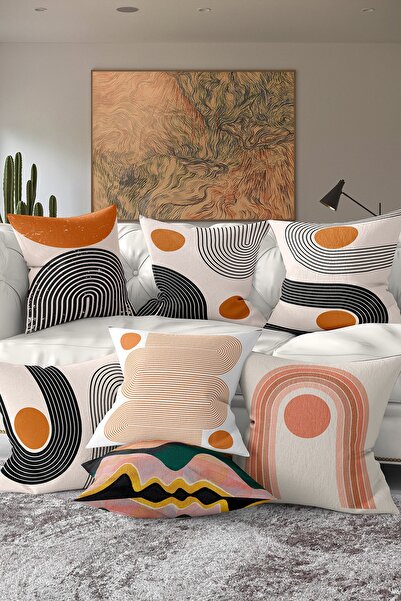 Realhomes 7'li Çift Taraflı Rainbow Minimalis Çizim Tasarımlı Dijital Baskılı...