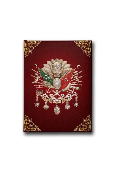 Desenlio Red Ottoman State Coat of Arms Canvas Painting