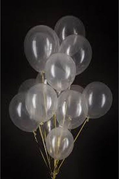 Happyland 100 Transparent Metallic Balloons