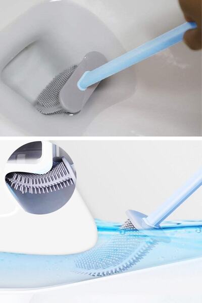 Buffer Set de perii de toaletă cu cap din silicon moale - capac montat pe perete