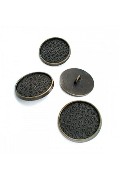 Şentürk aksesuar Ellipse Pattern Footed Metal Button with Enamel Slot