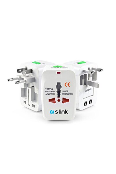 Genel Markalar SLX-04A Universal 1A 2*Usb Akım Korumalı Çevirici Priz Adaptör