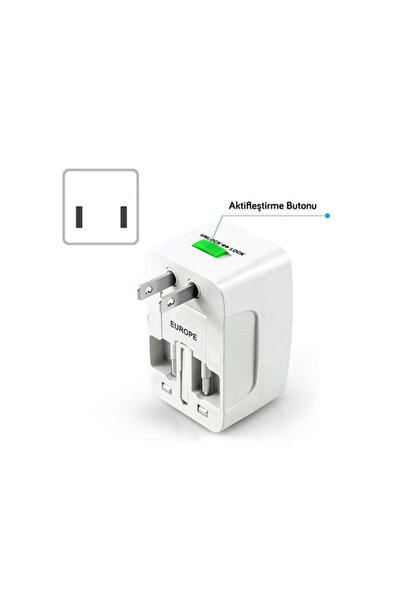 Genel Markalar SLX-04A Universal 1A 2*Usb Akım Korumalı Çevirici Priz Adaptör