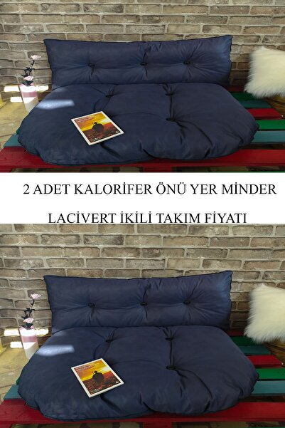 Puffy Home Kırlenta Kalorifer Önü Palet Minderi Ikili Takım 2 Adet Lacivert