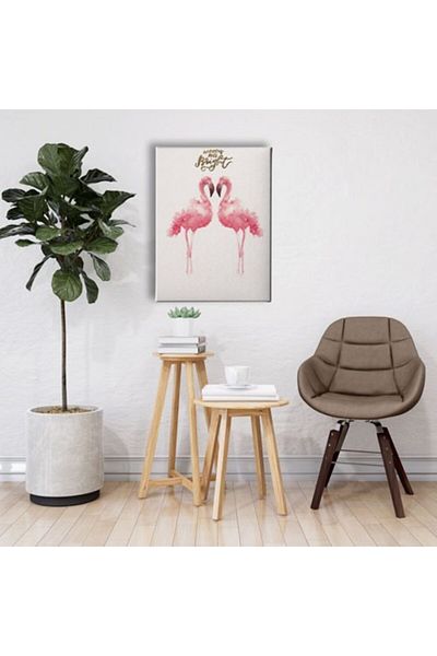 Desenlio Επιτραπέζιος καμβάς με ακουαρέλα Flamingo