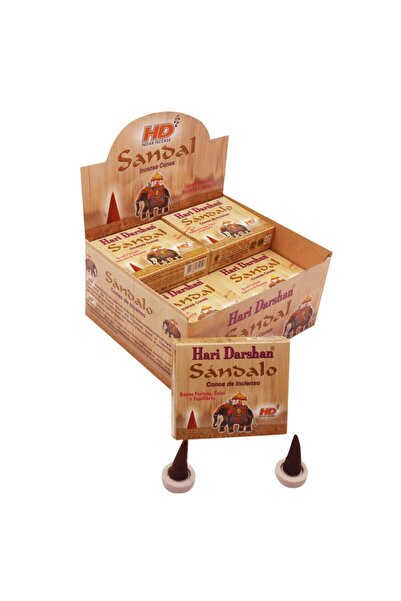 HARİ DARSHAN Sandal Ağaç Kokusu 10 Adet Konik Tütsü (GERİ AKIŞLI DEĞİLDİR)