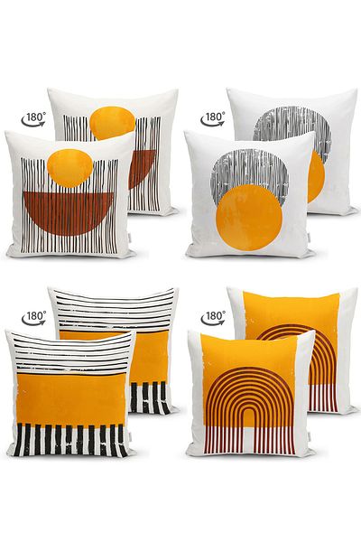 Realhomes Set de huse de perne din piele întoarsă, 4 piese, desen etnic, design special, imprimat digital