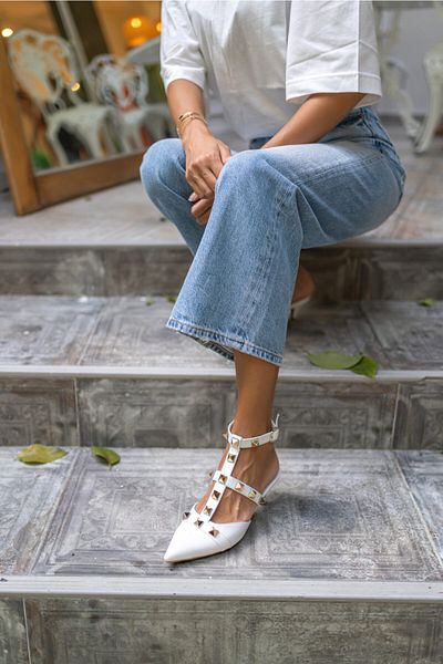 ANGELİNA JONES Sandale cu toc alb pentru femei Souzal