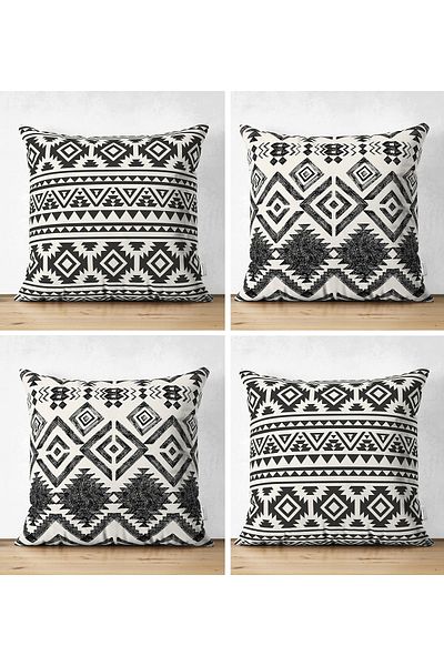 Realhomes Set de huse de perne din piele întoarsă, 4 piese, design special, cu motiv scandinav, imprimat digital