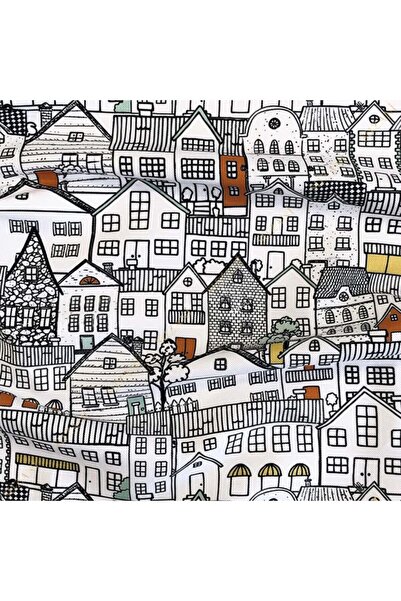 SUZANİ Şehir Desenli Dijital Baskılı Kumaş Kms-0869