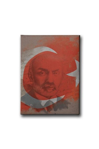 Desenlio Turkish Flag - M. Akif Ersoy Canvas Painting