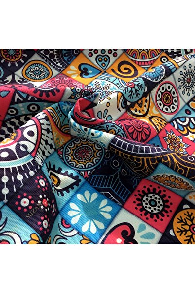 SUZANİ Etnik Çini Desenli Kumaş Kms-0418