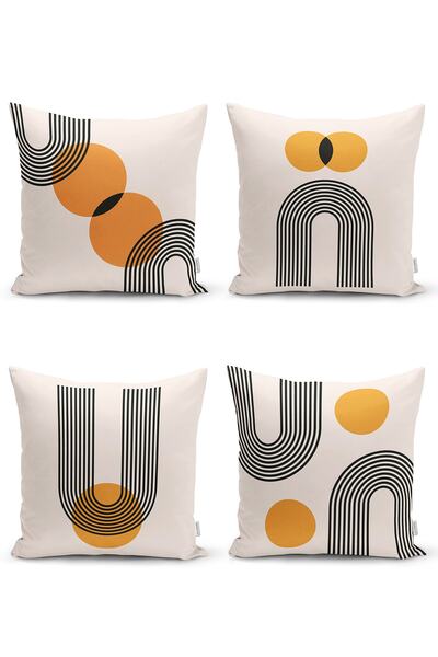 Realhomes Set of 4 Double Sided Geometric Drawing Abstract Design Digital Pri...