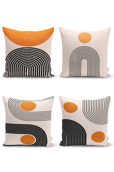 Realhomes Set de huse de pernă cu design special din 4 piese, imprimat digita...