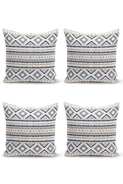 Realhomes Set de 4 huse de pernă moderne, cu design special, cu desen scandinav, imprimate digital