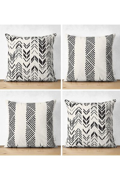 Realhomes Set de huse de perne din piele întoarsă, 4 piese, design special, desen scandinav, imprimat digital