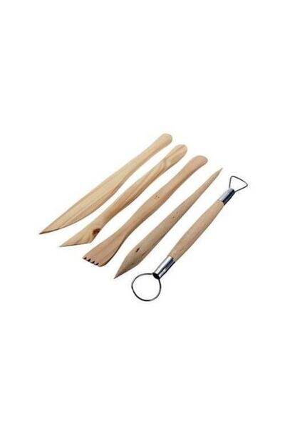 Hobialem Kil Hamuru Set-4, Seramik Hamuru Başlangıç Seti, Ahşap Ebeşuar, Merdane, 1 Kg Kil, Boya, Fırça