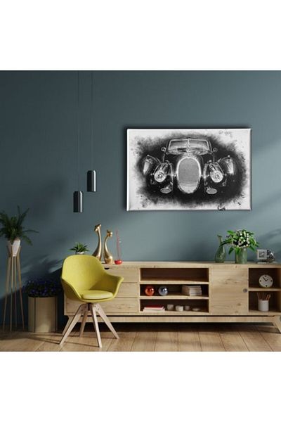 Desenlio Classic Black Car Canvas Painting
