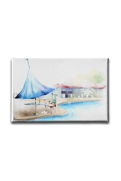 Desenlio Pictură în acuarelă la marginea piscinei
