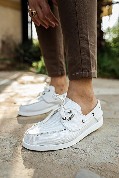 Mida Shoes White Linen Casual Shoes