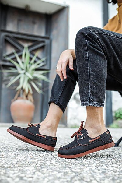 Rainon Store Black Tan Linen Casual Shoes