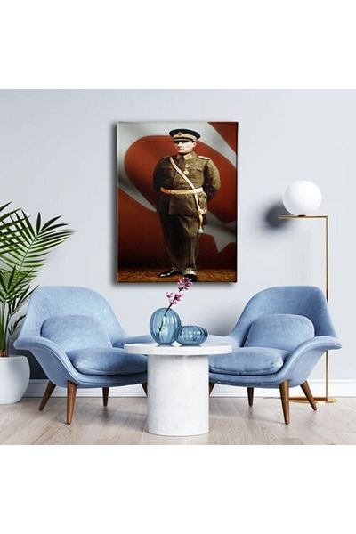 Desenlio Ataturk Portrait in Uniform Canvas Painting
