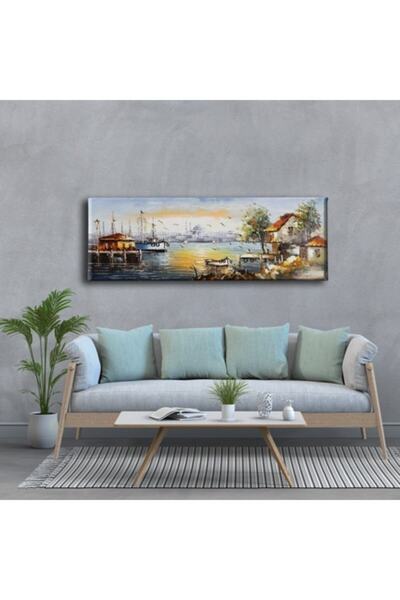 Desenlio Eski İstanbul Manzara Panoramik Kanvas Tablo
