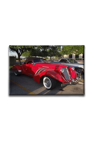 Desenlio Classic Red Car Canvas Art Print