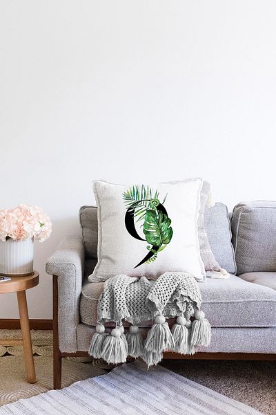 Realhomes Κάλυμμα μαξιλαριού ριχτάρι μαξιλαριού Raschel διπλής όψης με μοτίβο φύλλου λευκού δαπέδου μαύρο 9 ψηφίων