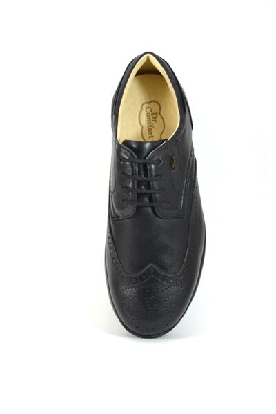 Dr.Comfort Dr. Comfort 10006 Siyah Hakiki Deri Bağlı Ortopedik Diyabetik Erkek Ayakkabı