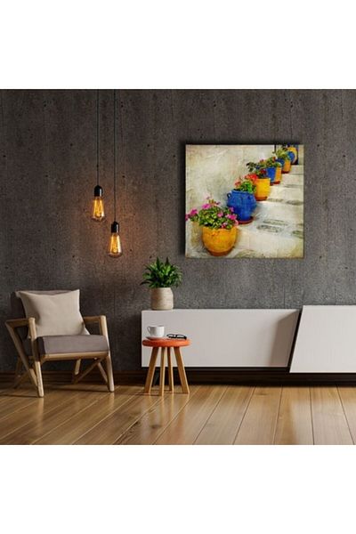 Desenlio Ladder - Flower Canvas Painting